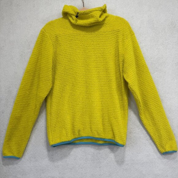 Sam & Bob Sweater Womens Medium Yellow Cowl Neck Pullover Handwoven Made USA - Picture 1 of 8